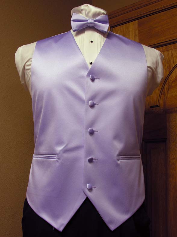 Signature Collection Back With Satin Men\'s Adjustable Vest J\'s Lavender ​Vest Spencer