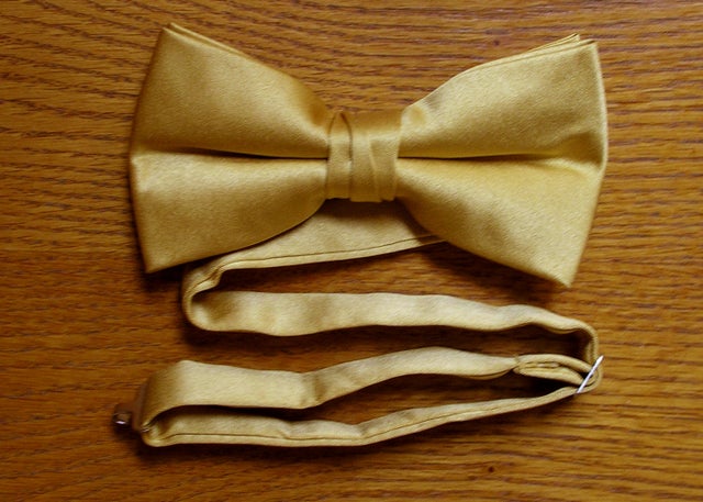 Old Gold Bow Tie Men's Satin Pre-Tied Clip Bow Tie 2 1/2-Inch