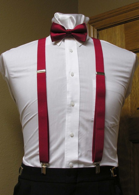 Red Apple Men's Suspender 1-Inch X Back With Red Apple Pre-Tied Bow Tie  Spencer J's Collection